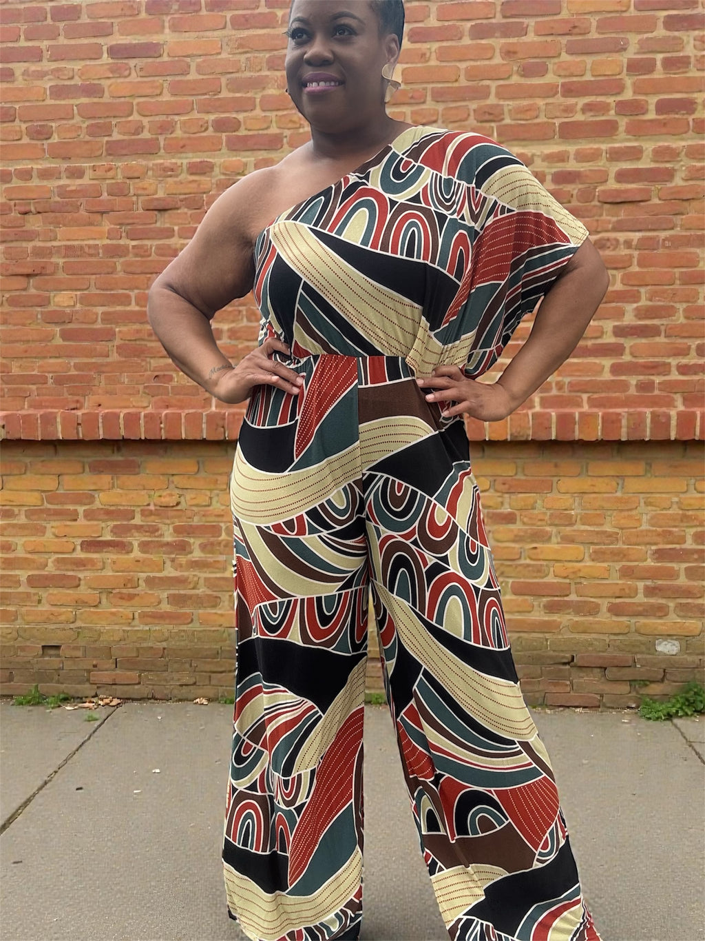 Multicolored One-Sleeve Jumper