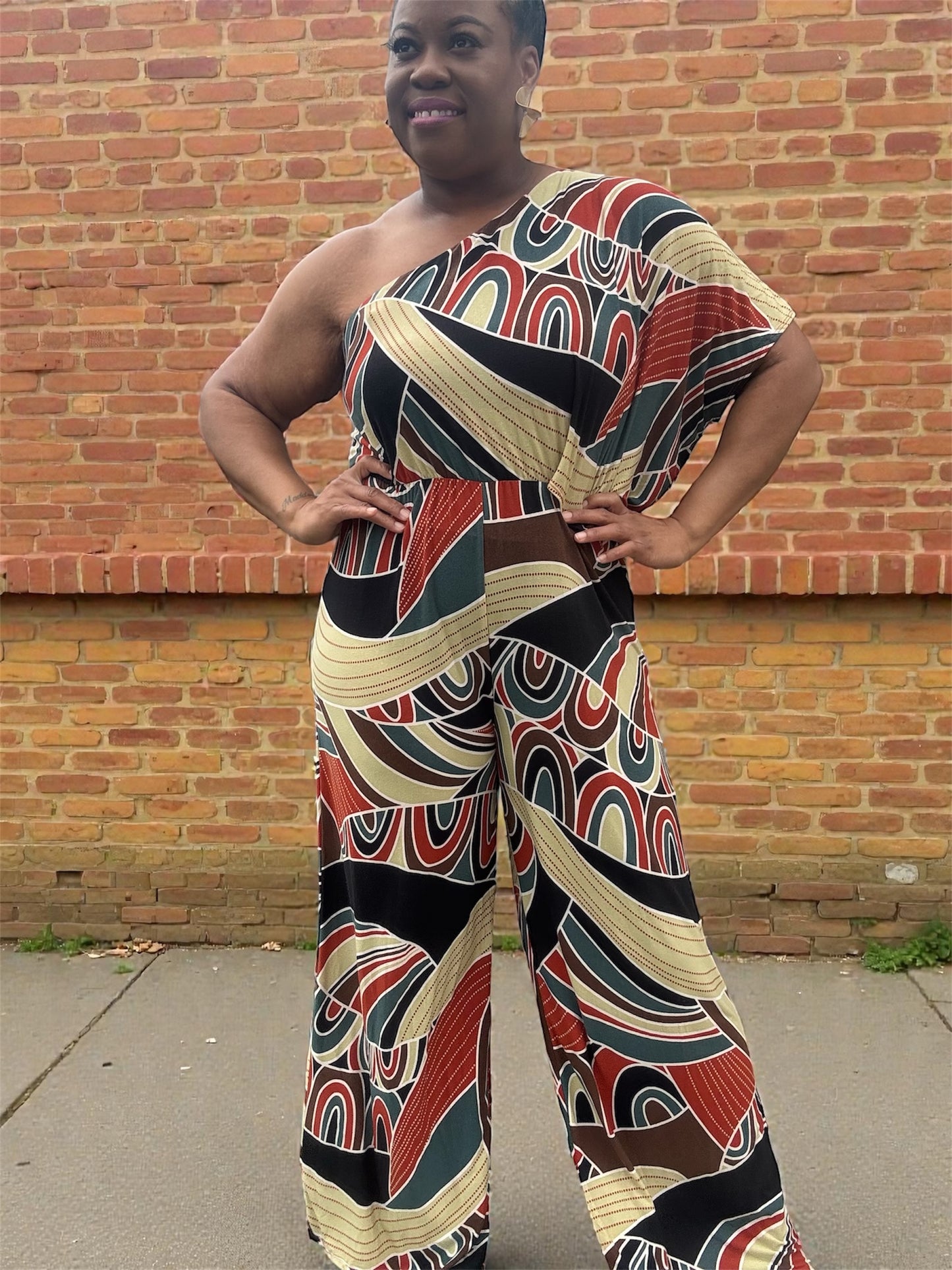 Multicolored One-Sleeve Jumper